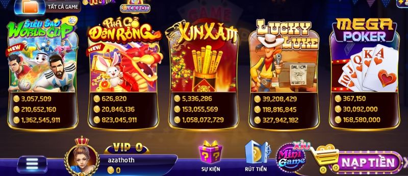 Giao diện Nổ Hũ Xin Xăm 